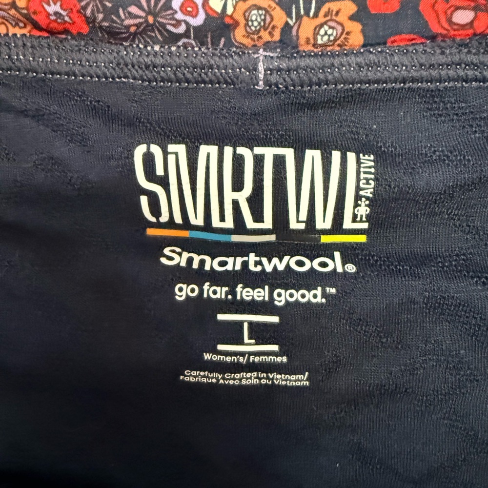 Smartwool Women's Floral Athletic Shorts - Red, Purple, Orange - Picture 3 of 3